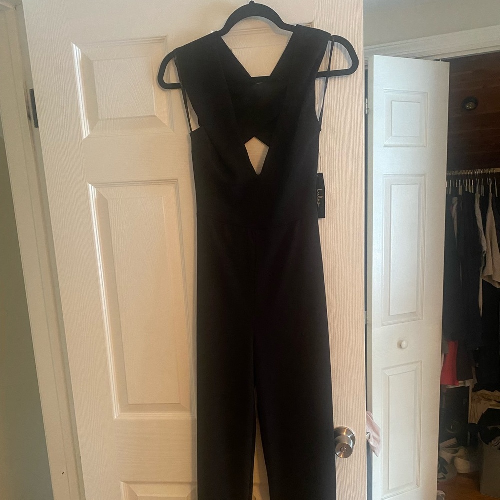 Black Lulus Jumpsuit - crisscross back